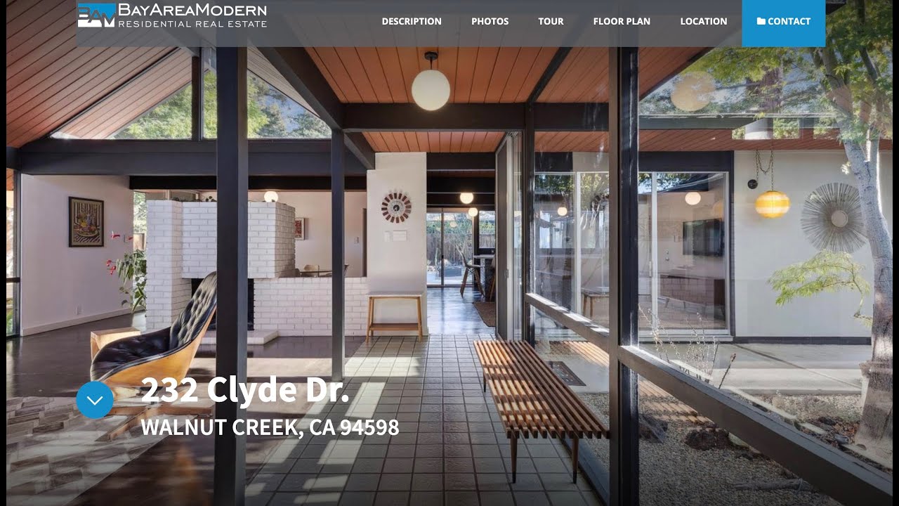 SOLD $1.95m -Rare Super Eichler - Gallery Model in Northgate Eichler Neighborhood of Walnut Creek -