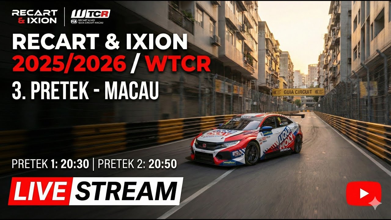 RECART & IXION 2025/2026 | WTCR | 3. PRETEK: MACAU | Honda Civic TCR [LIVE]
