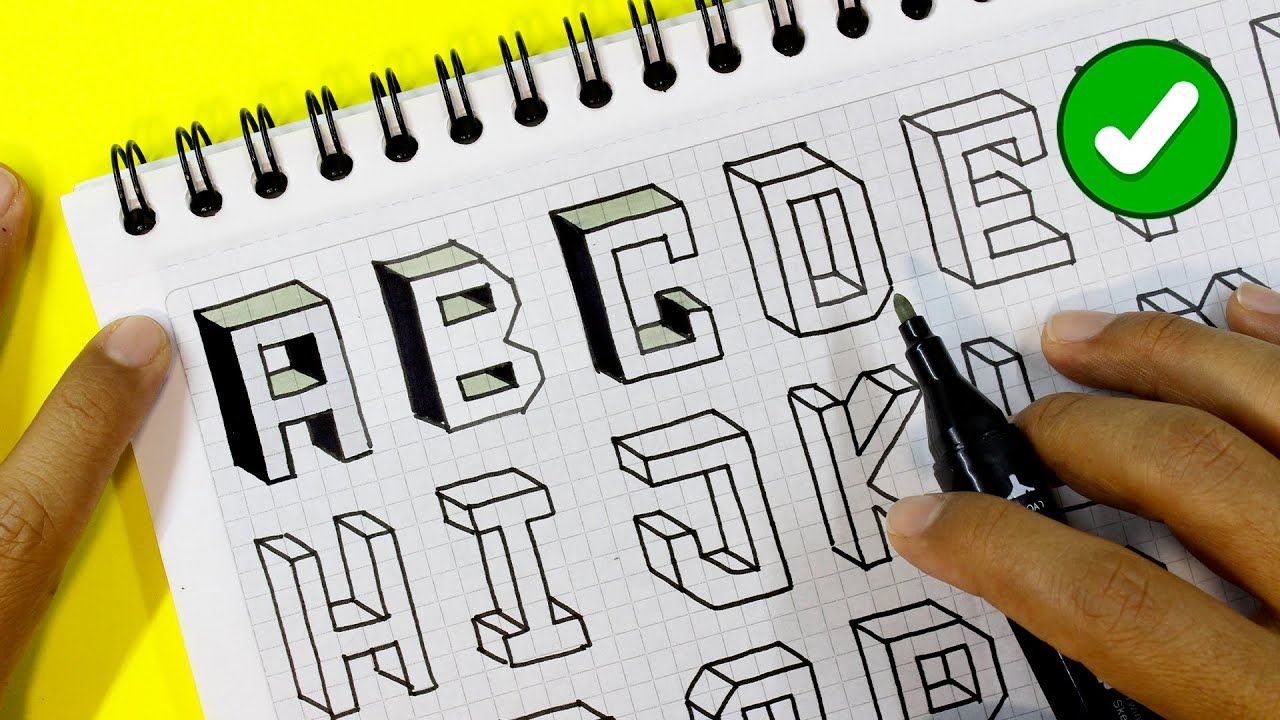 🟢 Как нарисовать буквы алфавита A–Z в 3D: легко и просто для начинающих — Easy Art