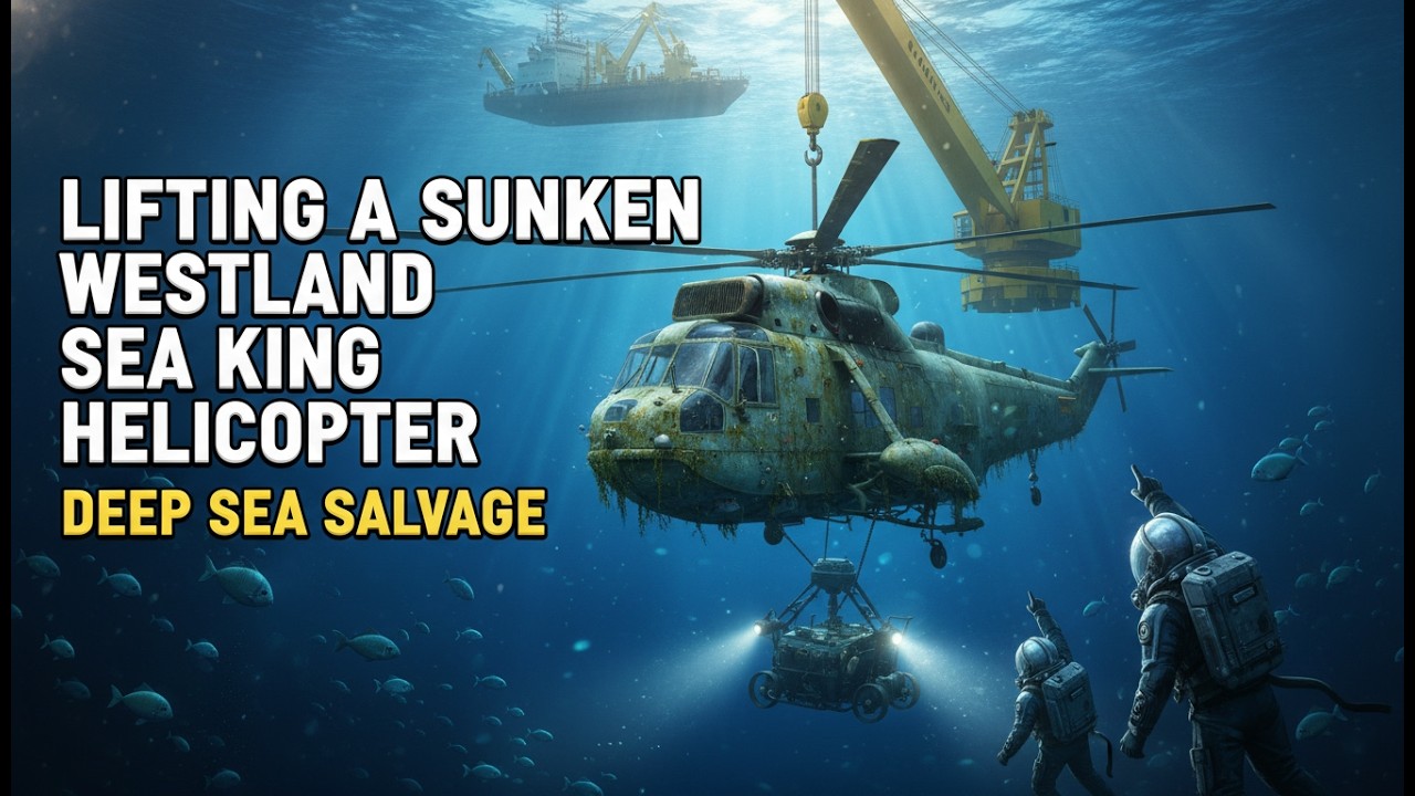 Lifting a Sunken Westland Sea King Helicopter - Deep Sea Salvage