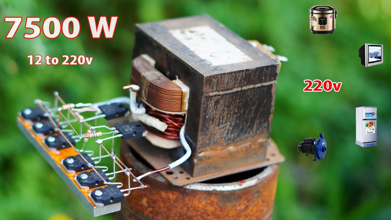 How to make a simple inverter 7500W, 12 to 220v B688, creative prodigy #47