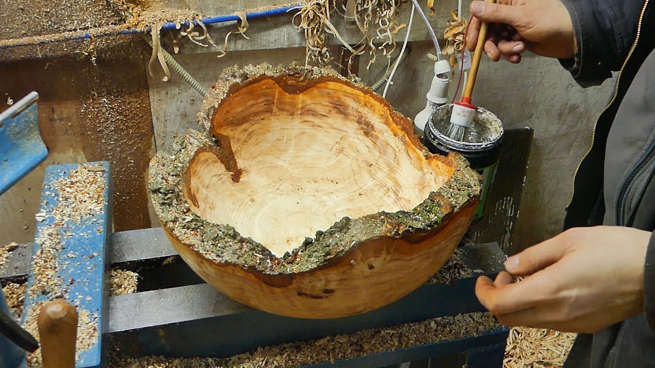 Rough turned Alder natural edge bowl