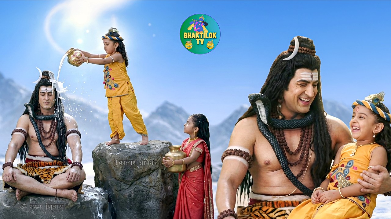 व्रत के दिन कान्हा और राधा ने कैलाश पर जाकर किया महादेव का दूध अभिषेक || Yashomati Maiya Ke Nandlala