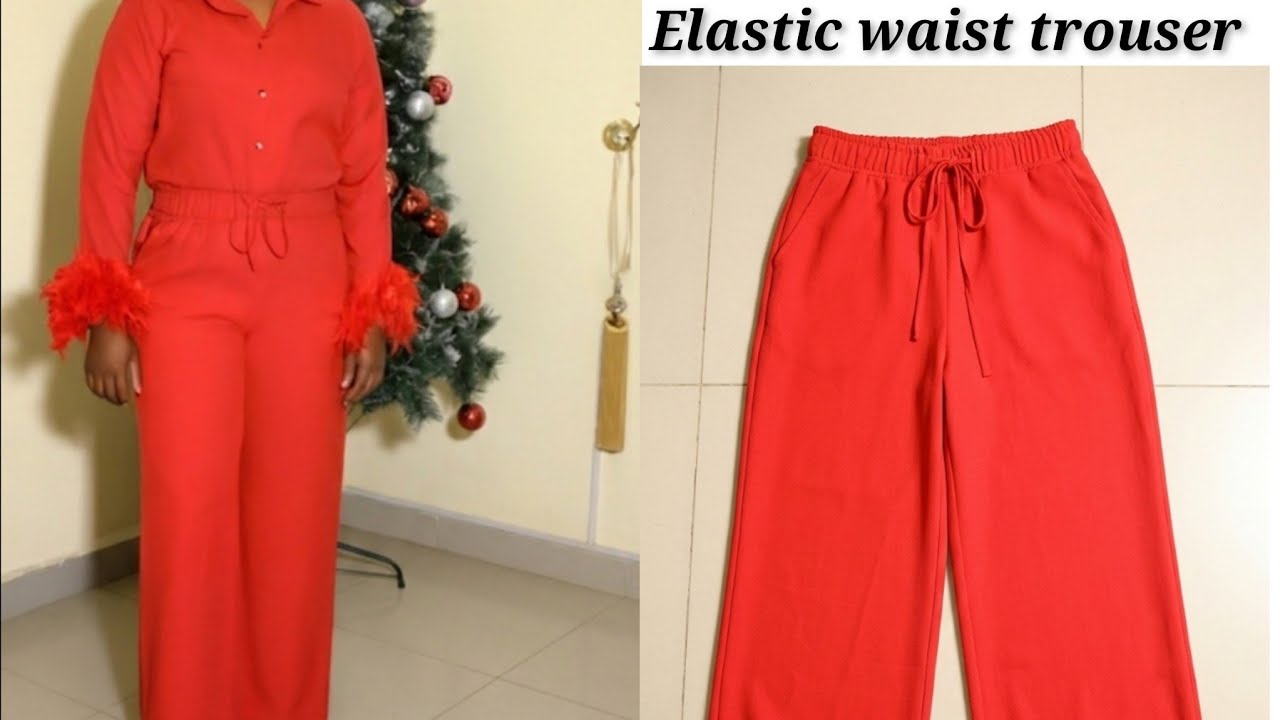 How to sew this high waisted pants with elastic waist band 
