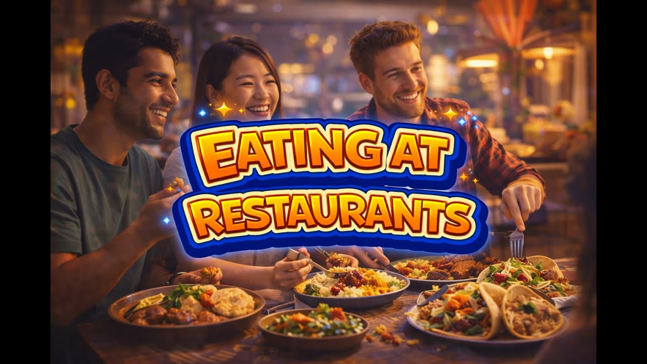 Talking about Eating at Restaurants Easy Everyday English Podcast ESL