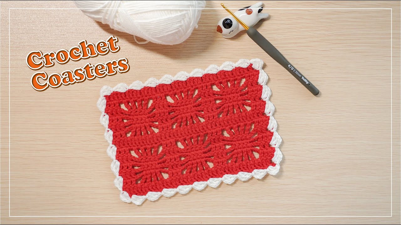 鉤織小物：簡單鏤空杯墊｜新手也能輕鬆完成的鉤針教程 #crochetforbeginners