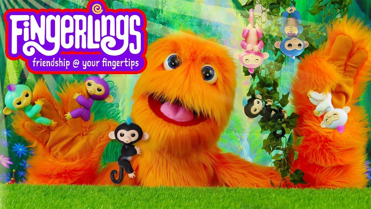 NEW Cute Surprise FINGERLINGS Baby Monkey Toys Playground Playset Toy Review ⭐ Fuzzy Puppet