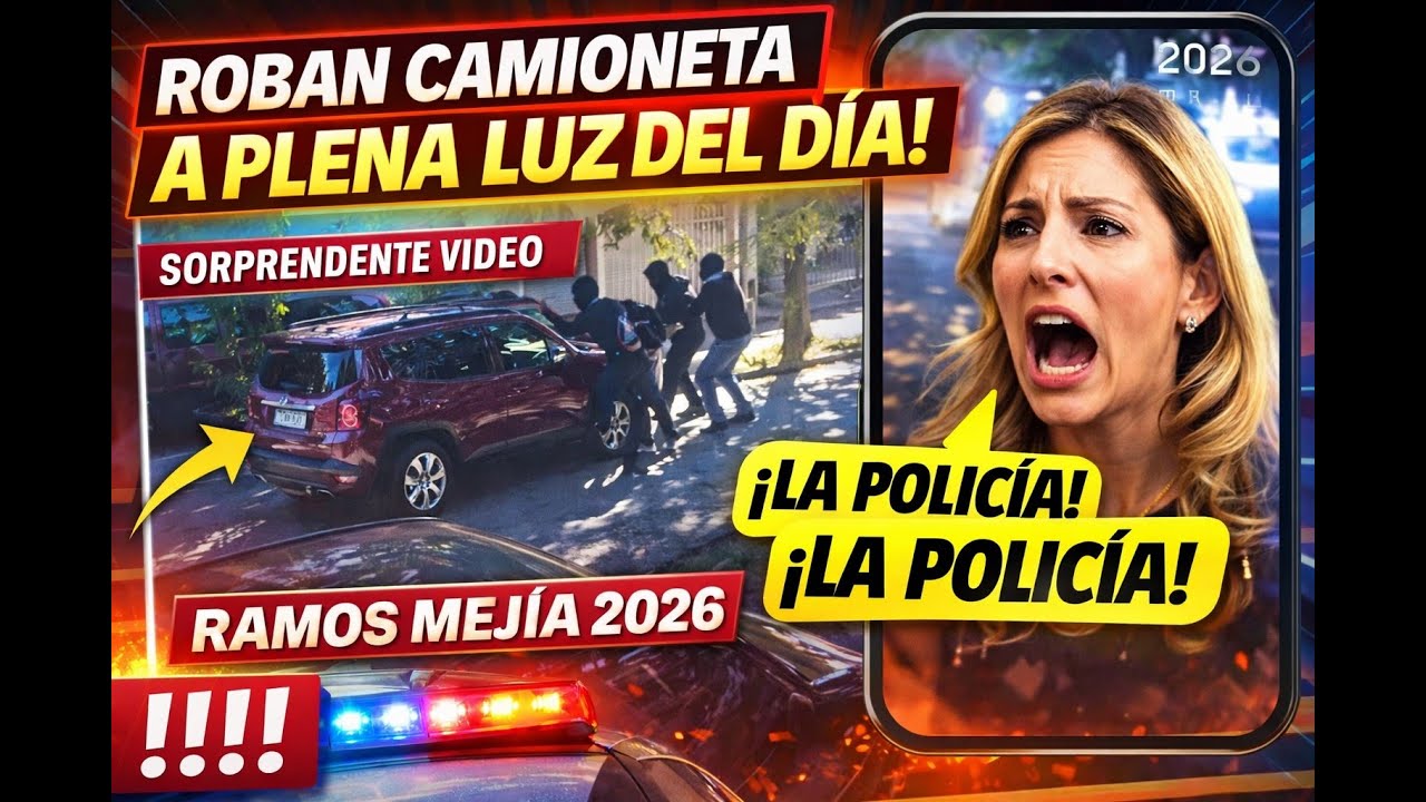 🚨 INSEGURIDAD A PLENA LUZ DEL DÍA: 3 LADRONES ROBAN UNA CAMIONETA EN RAMOS MEJÍA | VIDEO REAL