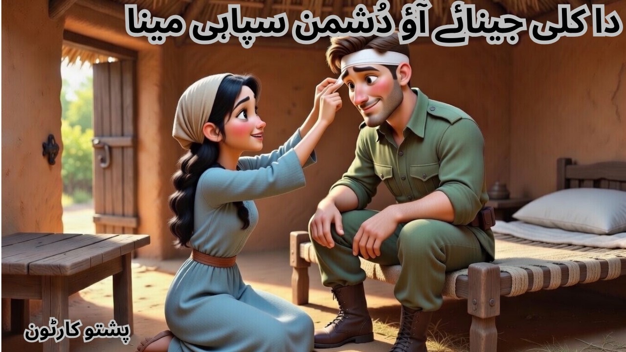 Poor Village Girl and Enemy’s soldier love | دا کلی جینائے آؤ دُشمن سپاہی مینا | Pashto Cartoon