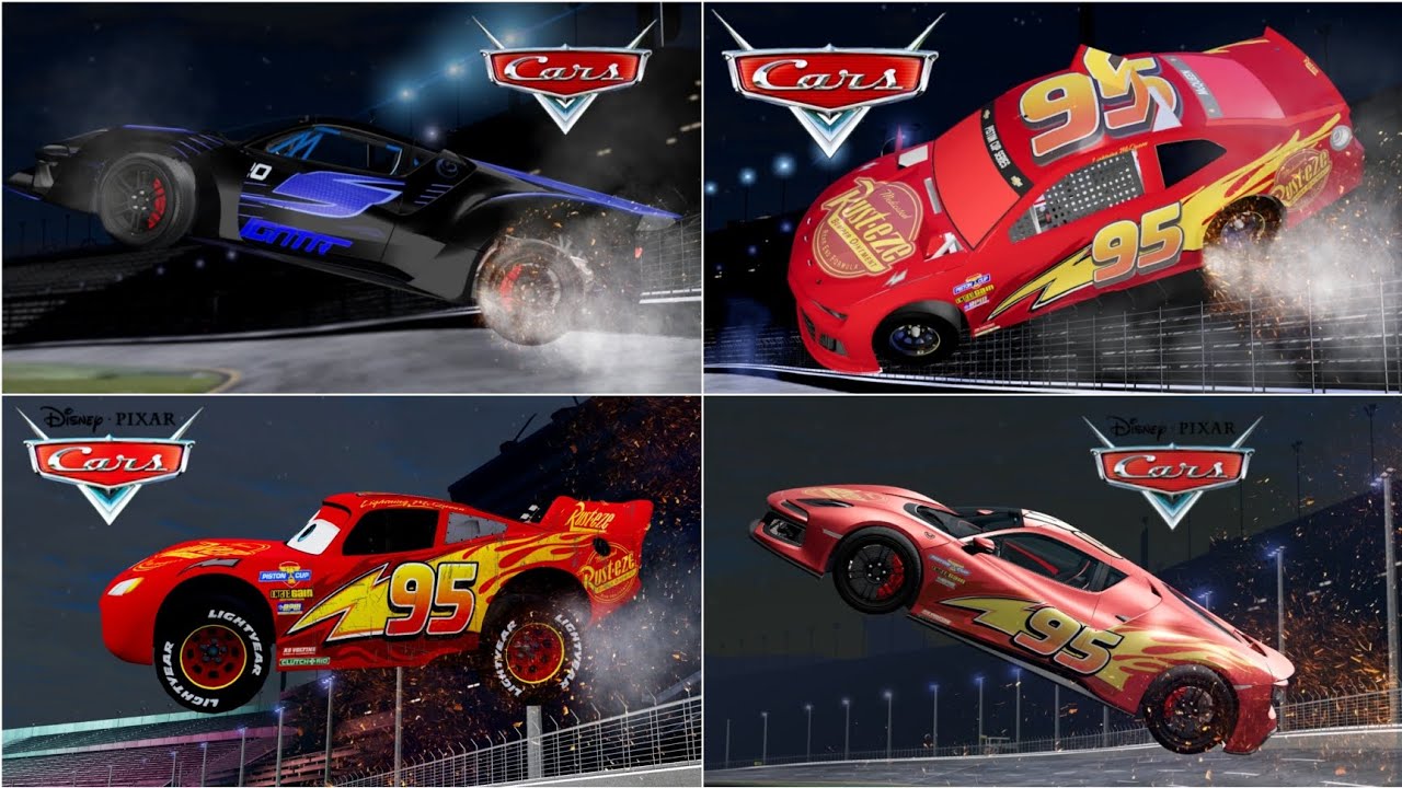 Lightning McQueen's Biggest Crash Comparison | Cars Movie Remake | BeamNG.drive