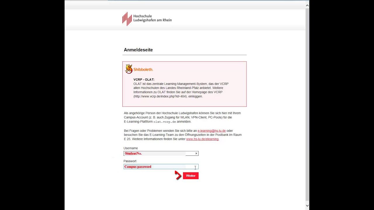 HS-LU HowTo Login into OpenOlat - english