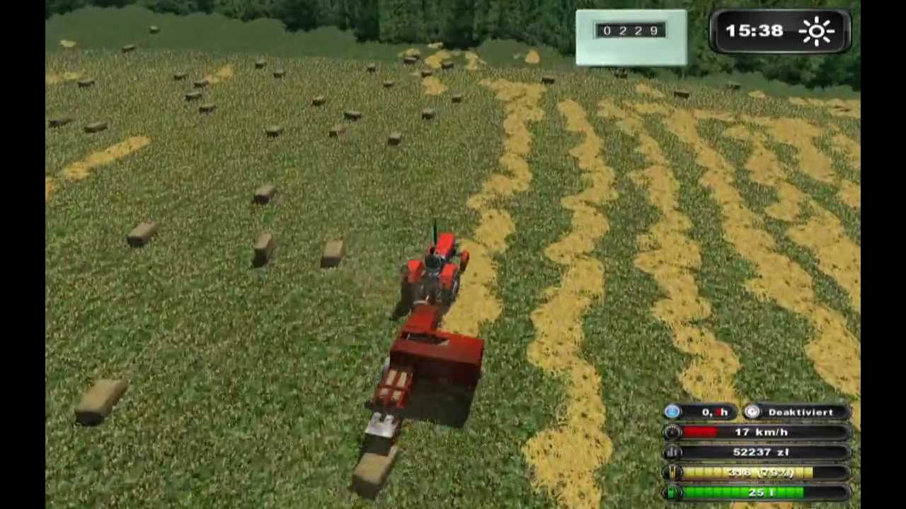 LS 2011 Polska wieś-akcja snopki (prasowanie i zwożenie snopków) |HD| (by-Kamil)