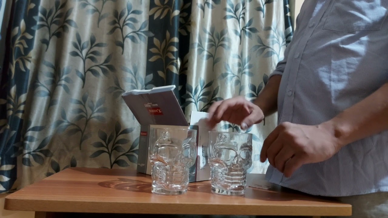 ASMR unboxing video mug tank up skull mug, how to pour beer without foam video