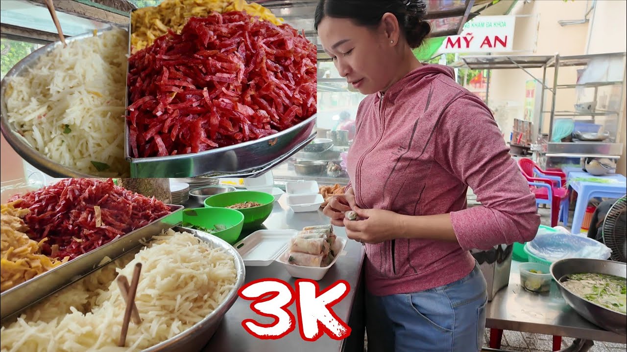 Cơm phần chị đẹp đầu năm bổ sung món mới, Bò bía 3k ngon mà rẻ 