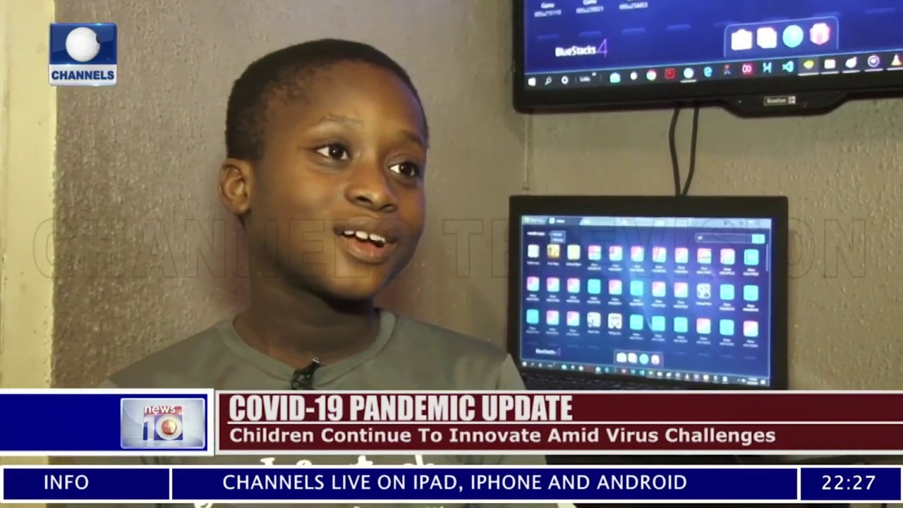 JOSHUA'S FEATURE ON CHANNELS TV NEWS AT 10 ON CHILDREN'S DAY ON THE CREATION OF HIS COVID-19 GAMES