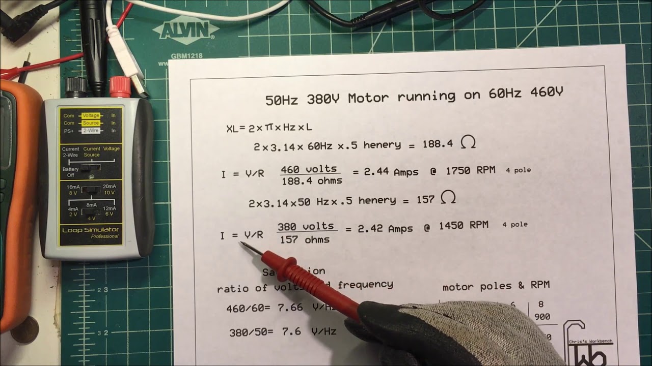 Running a 380V 50Hz motor @ 460V 60Hz