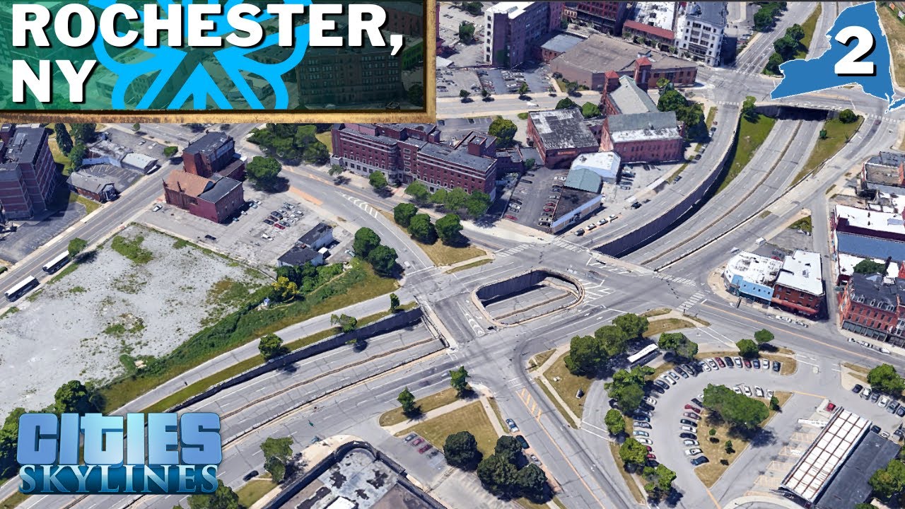 Realistic Sunken Freeway | Cities Skylines Rochester New York