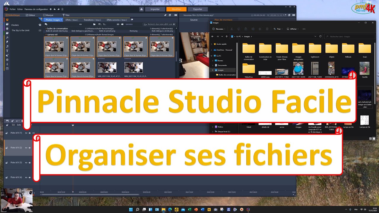 Organiser les fichiers dans Pinnacle Studio