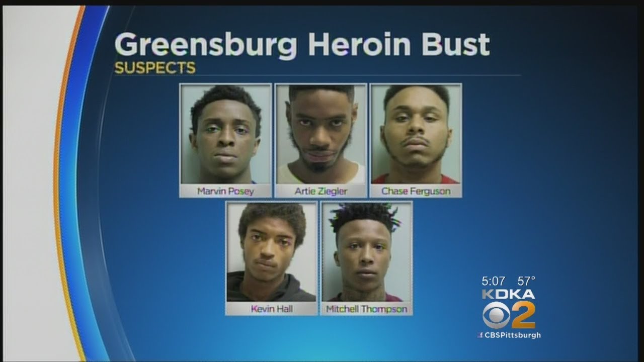 Greensburg Police Find 9 Bricks Of Heroin In Car, 5 Men Charged