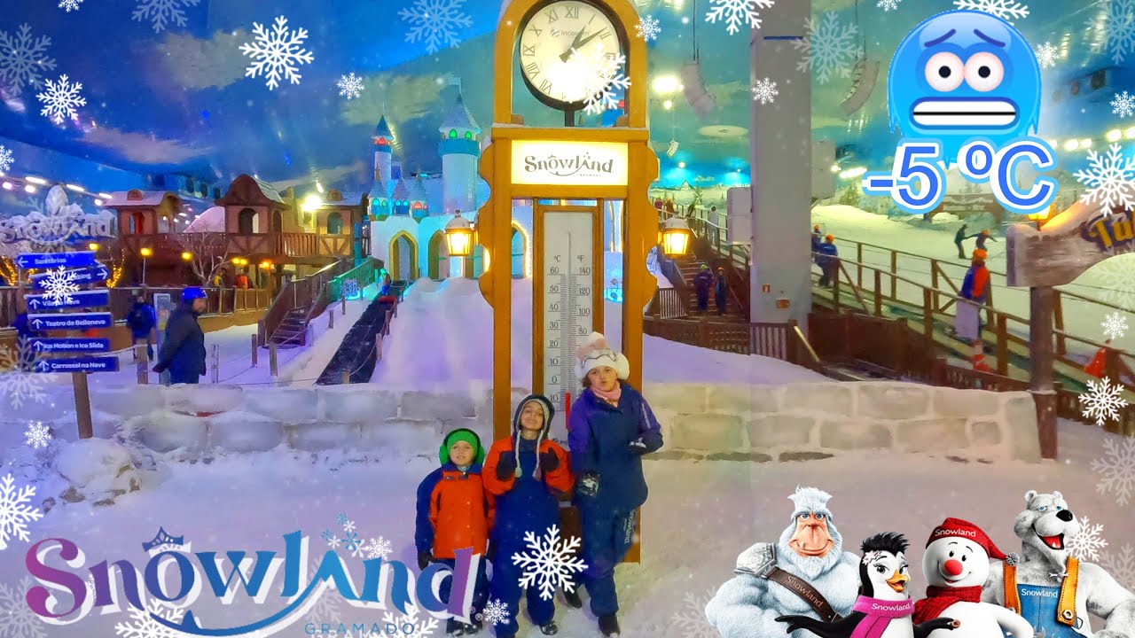 Diversão com as crianças no SNOWLAND de GRAMADO -❄️ Parque de Neve no Brasil ☃️- Família Fafafran