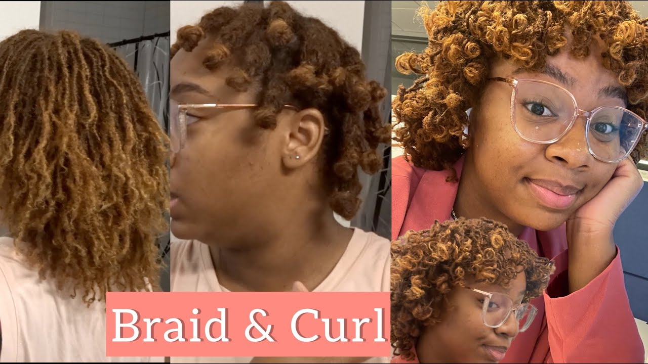 Braid & Curl Tutorial on DIY Microlocs | THIS STYLE CAN LAST FOR WEEKS! No Heat or rollers!