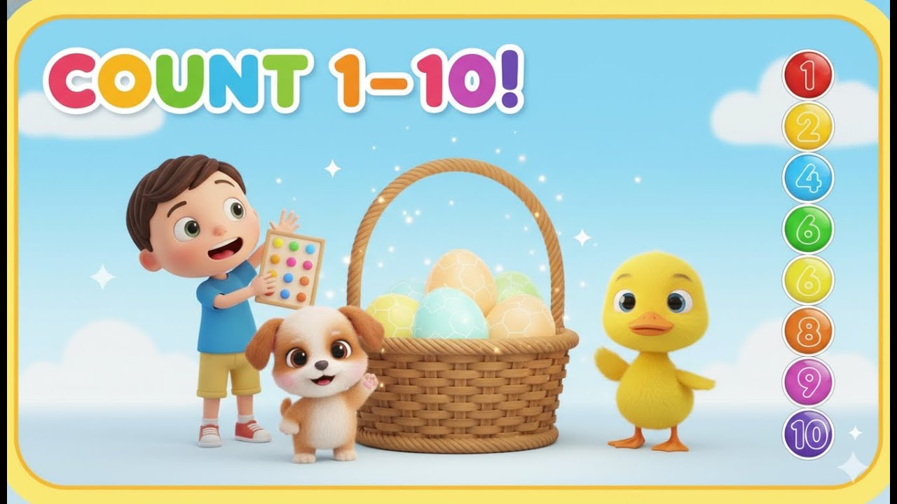 Magic Eggs Surprise 🥚🐶 Count 1–10 with Baby Animals! | Numbers & Animal Sounds (3D Kids Song)