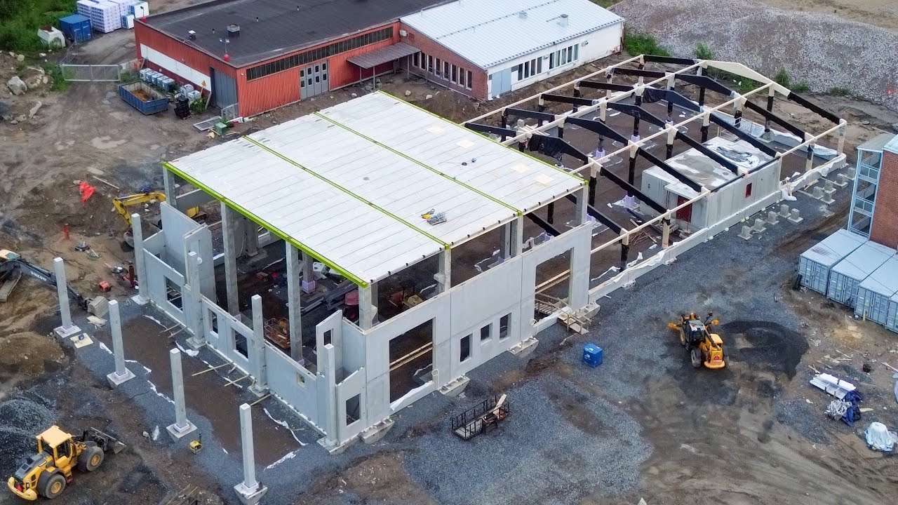 Esedun uuden metsäopetuksen tilojen perustukset (Drone ilmakuvaa)