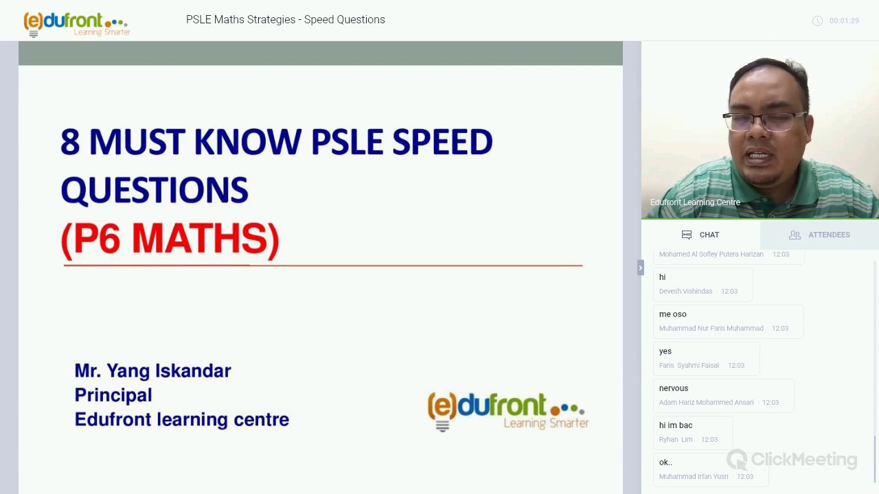 P6 Maths - 8 types of Speed Questions