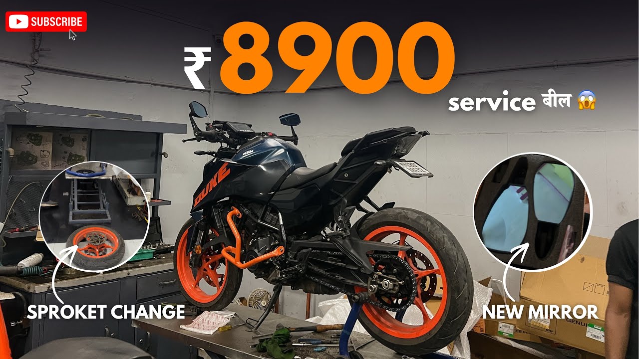 Duke 250 4 th service 😱🥲 bill amoun 8900 new sporket install 🚀 