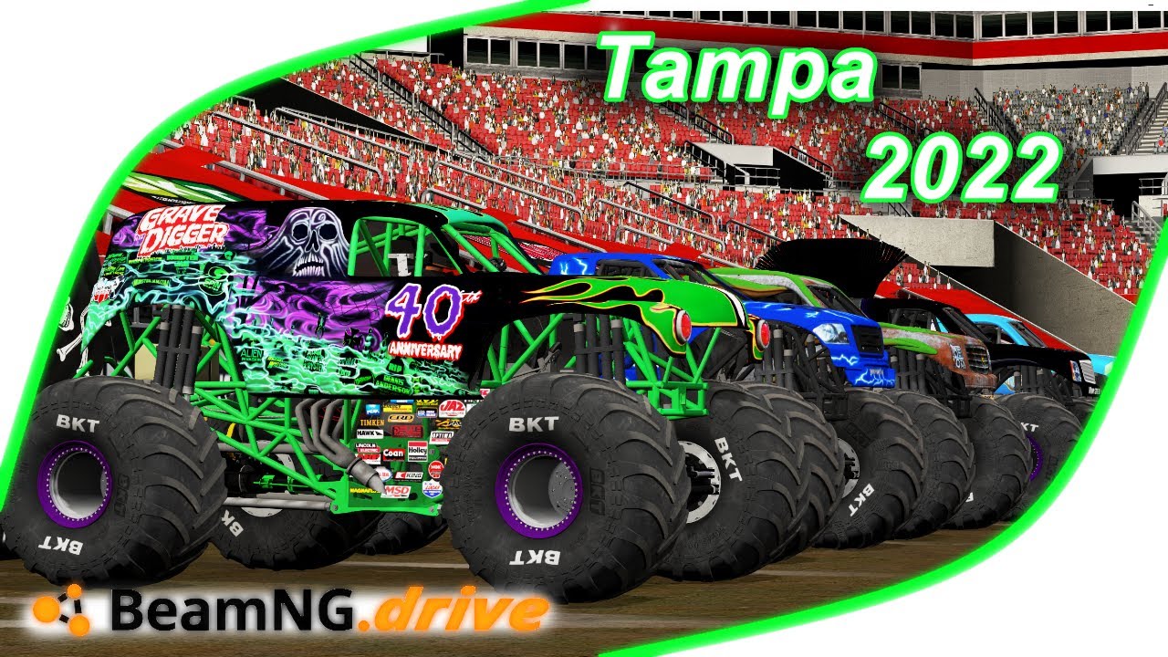 BeamNG Monster Jam - 5 Truck (Skills&Freestyle) - Tampa 2022
