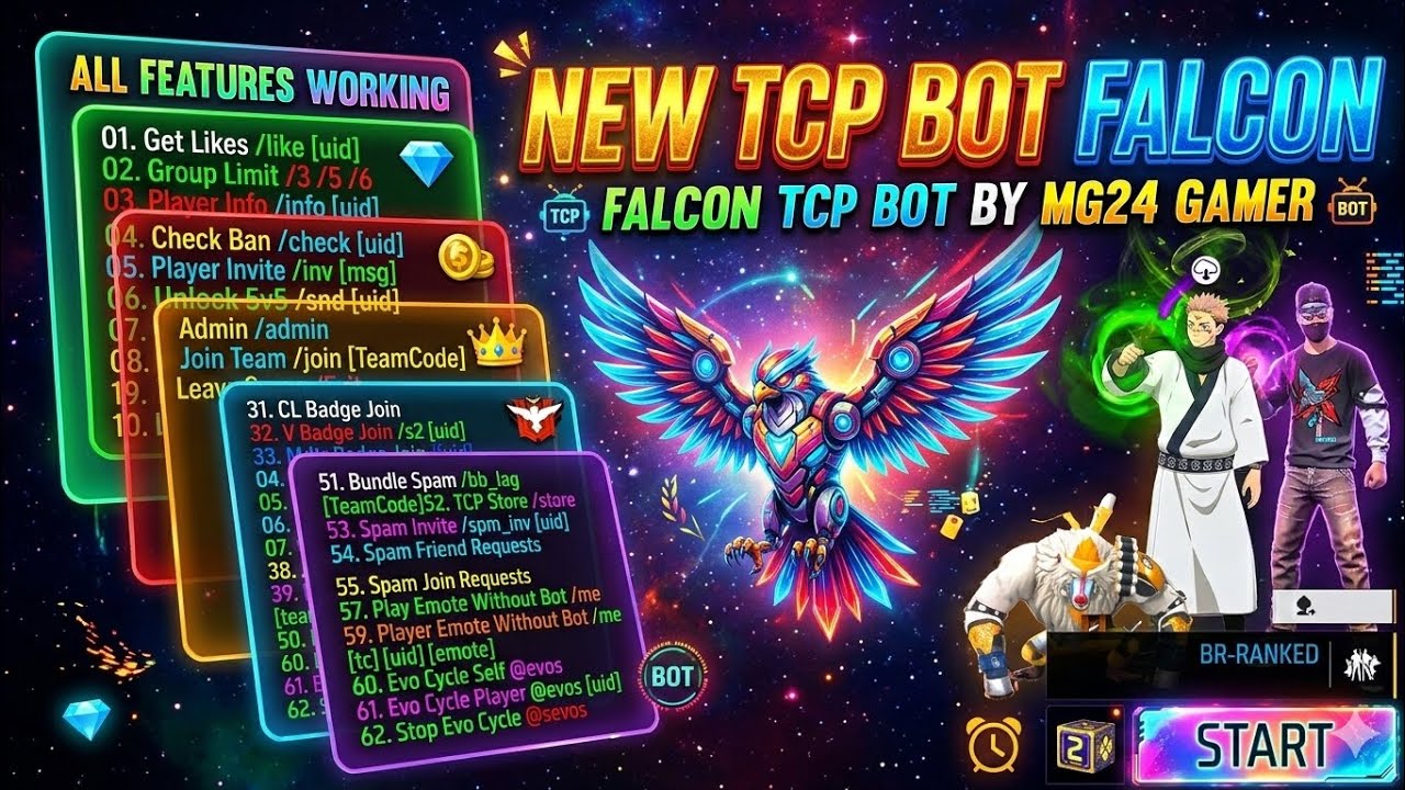 NEW FALCON TCP BOT FILE 🔥 || FALCON TCP FILE BY MG24 GAMER ☠️ || FALCON BOT FREE || MG24 GAMER 