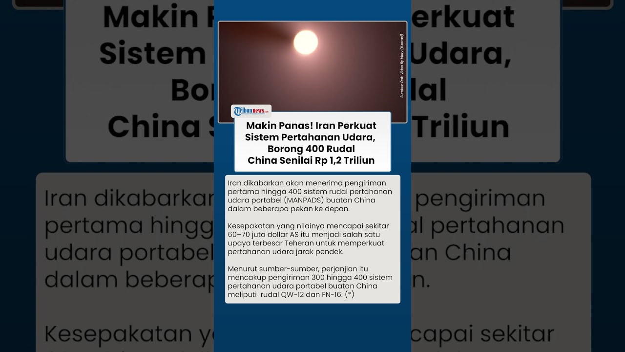 Makin Panas! Iran Perkuat Sistem Pertahanan Udara, Borong 400 Rudal China Senilai Rp 1,2 Triliun