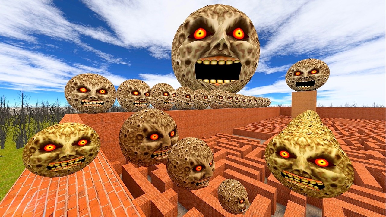 Small To Giant Angry Moon In Maze Gmod! #shorts
