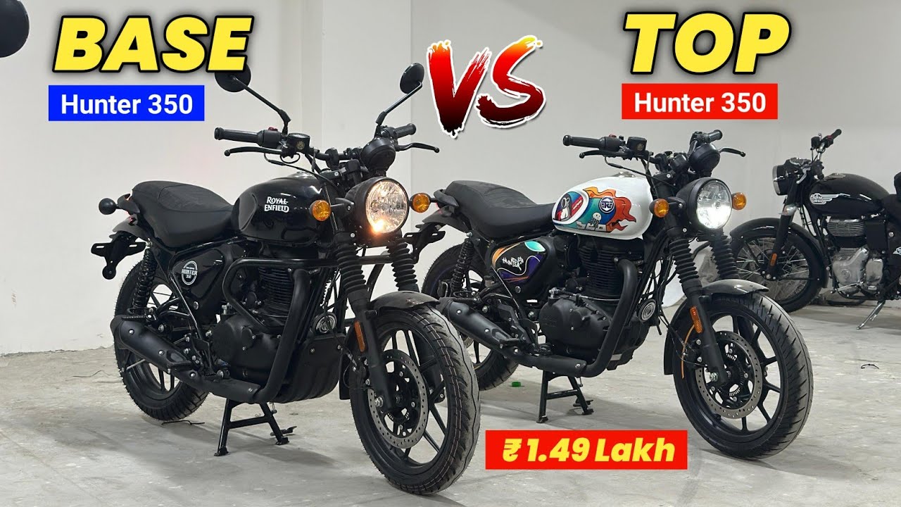 New 2026 Royal Enfield Hunter 350 Top vs Base Model Comparison!! - 🤔 Which is best? | New Hunter 350