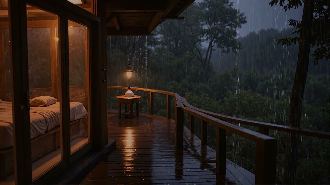 8 Hours of Midnight Woodland Rain 🌙 Calm Night Atmosphere for Deep Sleep (4K – No Ads)