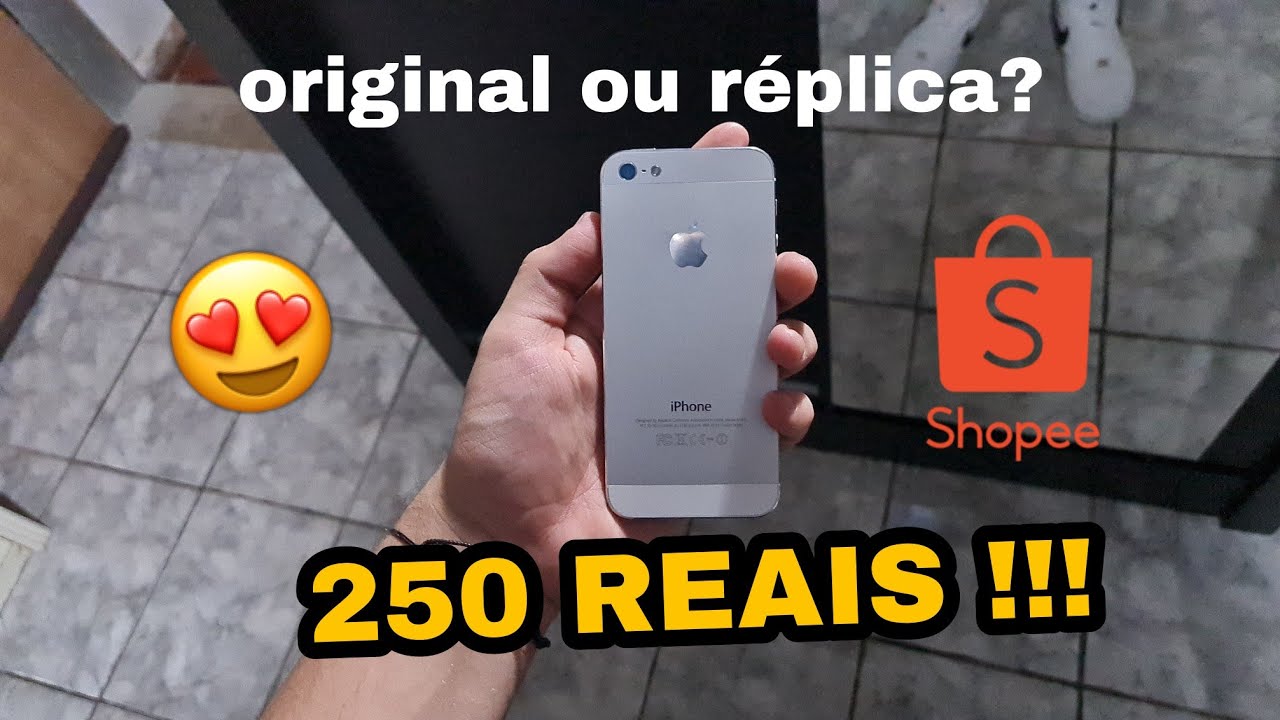 UNBOXING IPHONE 5 PRATA 32gb DA SHOPEE POR APENAS 250 REAIS !!