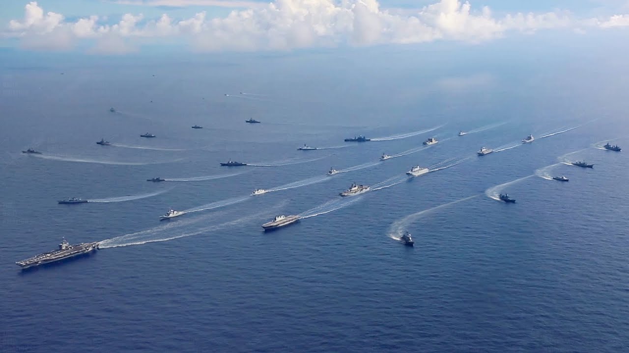 US Navy Massive Carrier Strike Group Moves Into Defensive Formation