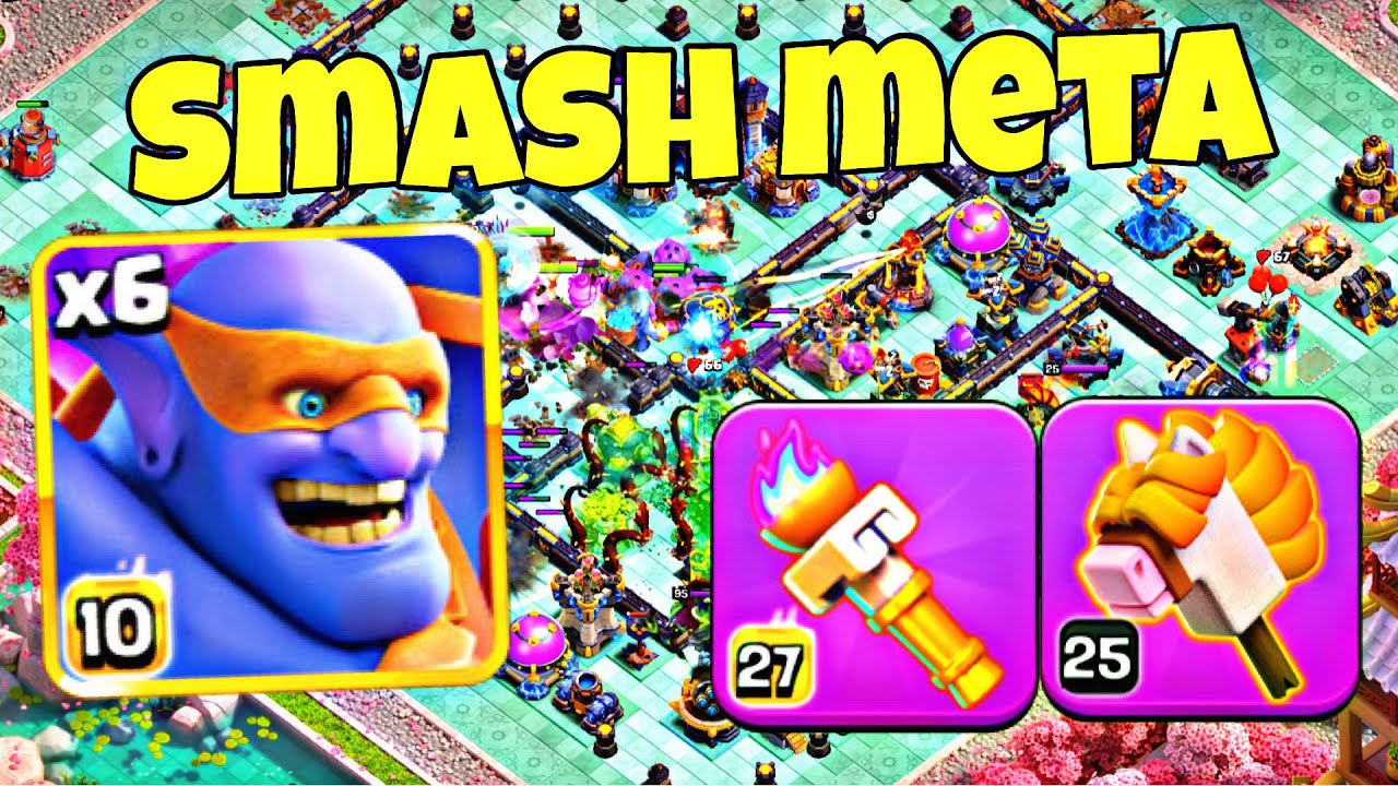 Best Smash Army: Th18 Rc Charge Super Bowler Smash Legend League Attacks!