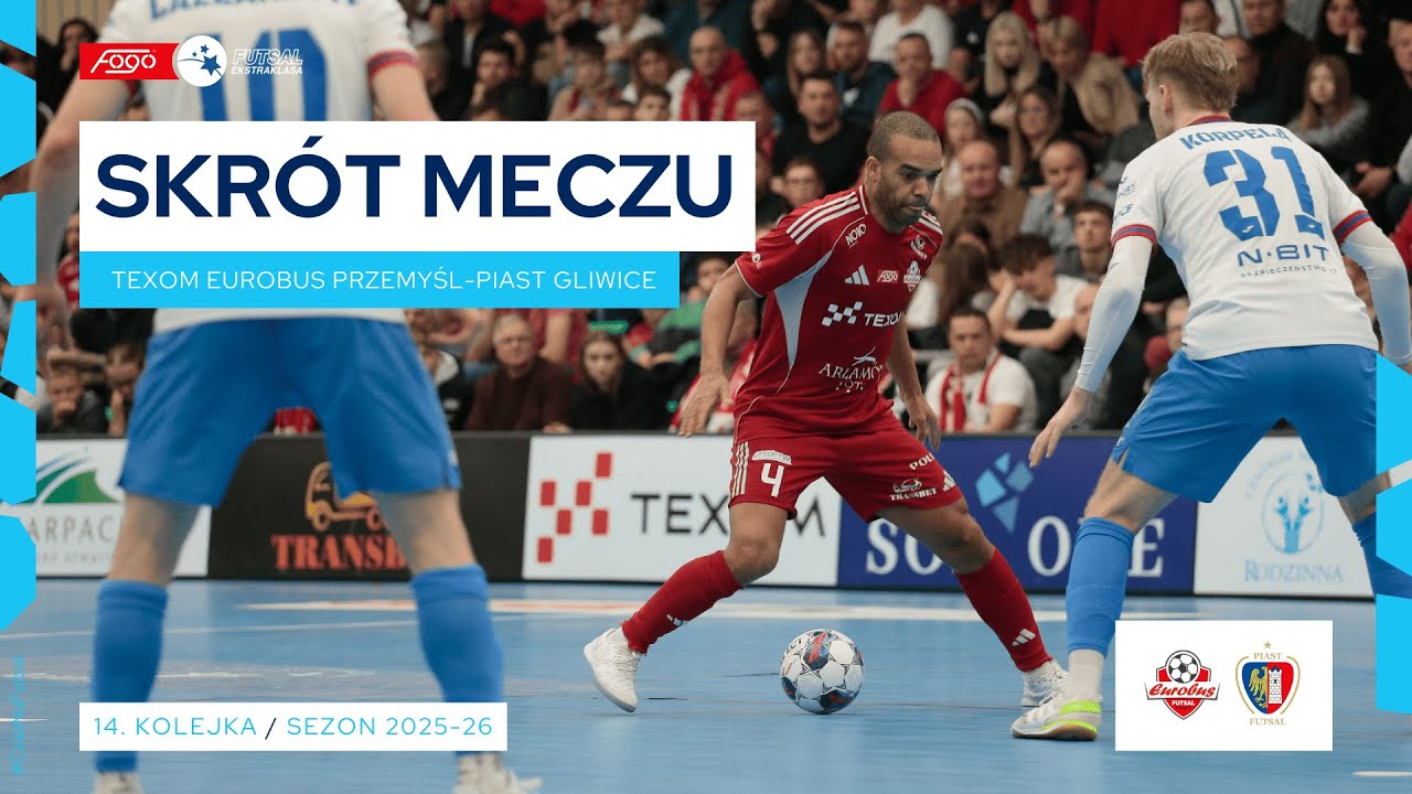 Texom Eurobus Przemyśl - Piast Gliwice 4:3 SKRÓT 14. kolejka (2025/26)