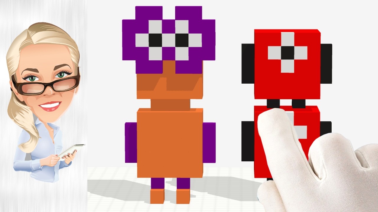 Давайте построим Numberblock 2! 🍊 Простое сложение и 3D-воксельная математика