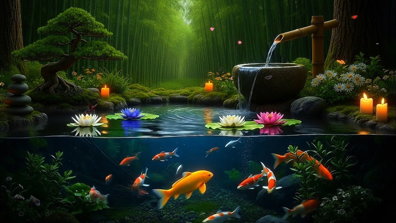 Relaxing Water Sounds with Gentle Piano – Fall Asleep Fast Tonight
