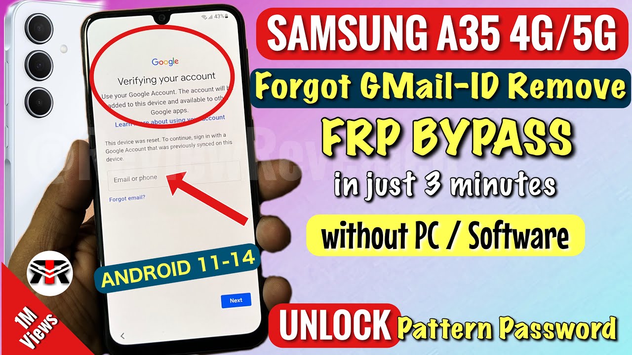 Обход аккаунта Google на Samsung A35 5g без ПК, A356E FRP Android 14 ✅ Новый метод 2025
