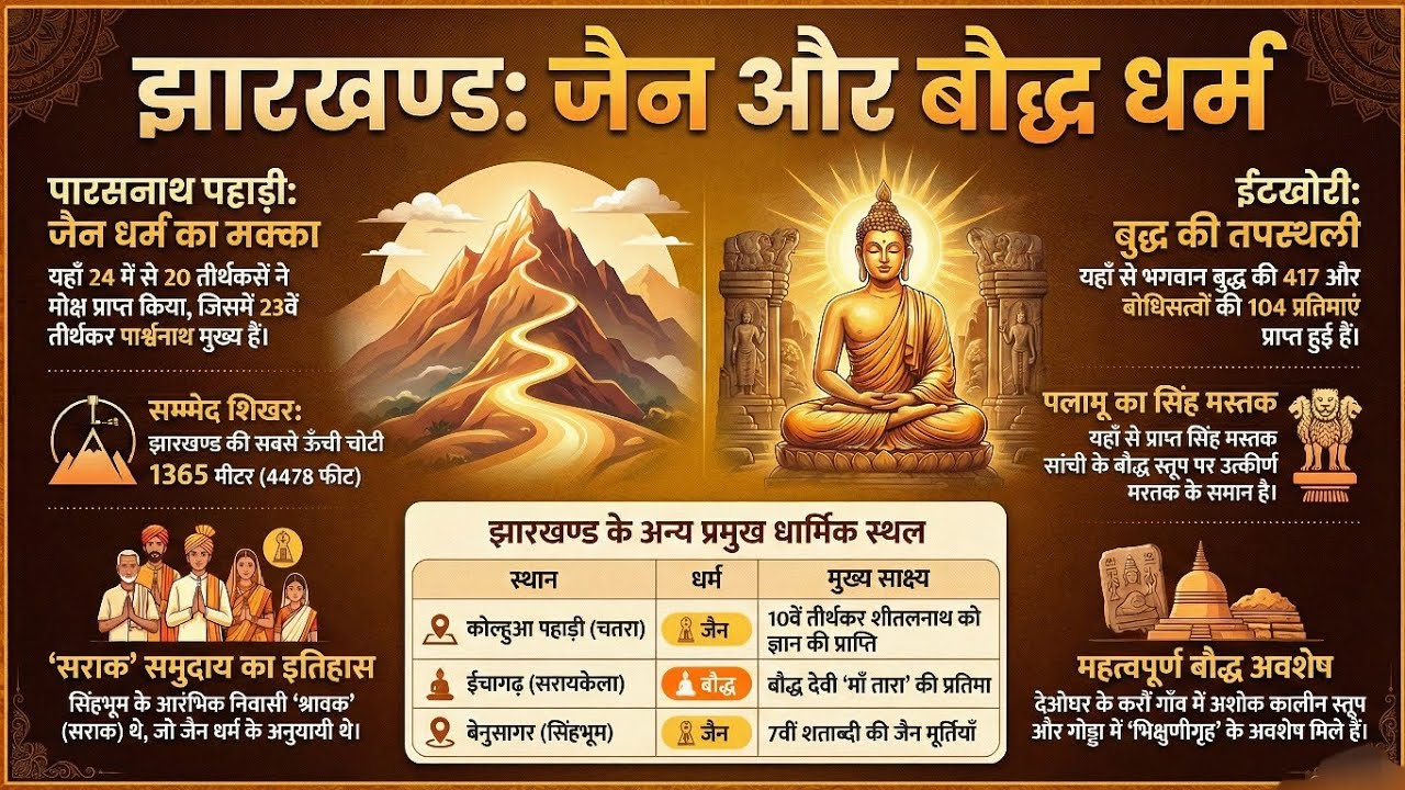 झारखंड में जैन धर्म और बौद्ध धर्म | Jharkhand Jain & Buddhist History | Jharkhand GK | JPSC JSSC