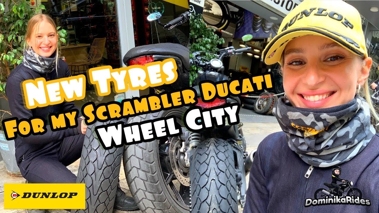 New DUNLOP MUTANT Tyres for my Ducati Scrambler/Wheel City Athens/Dominika Rides