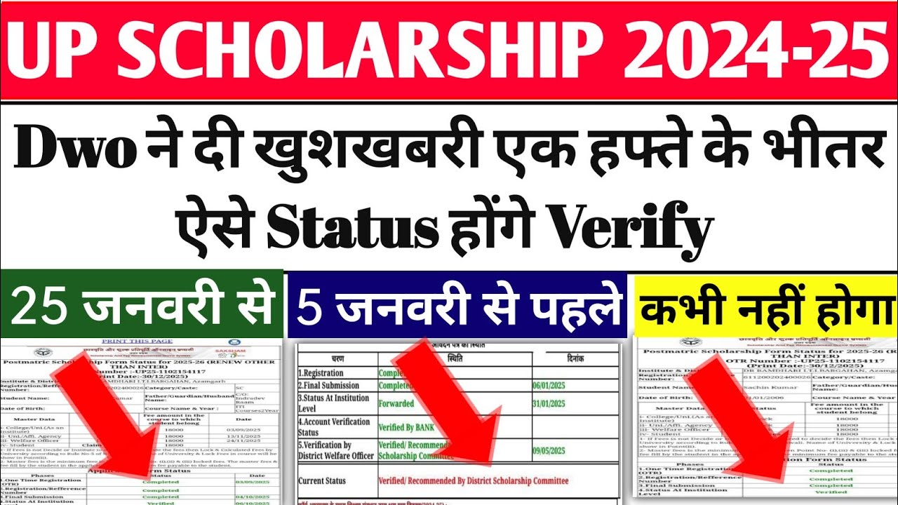 up scholarship latest news today/up scholarship latest news/up scholarship Kab Ayega 2025-26