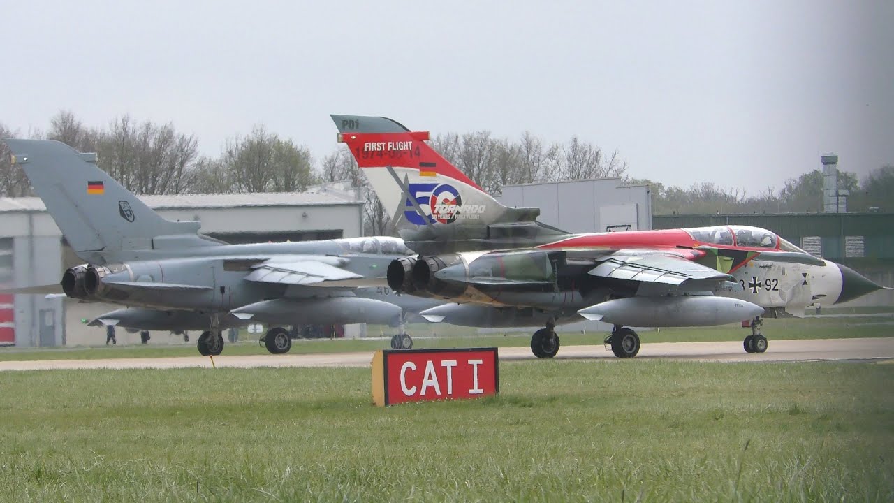 German Air Force Tornado IDS Launch at Nörvenich Air Base (4K)