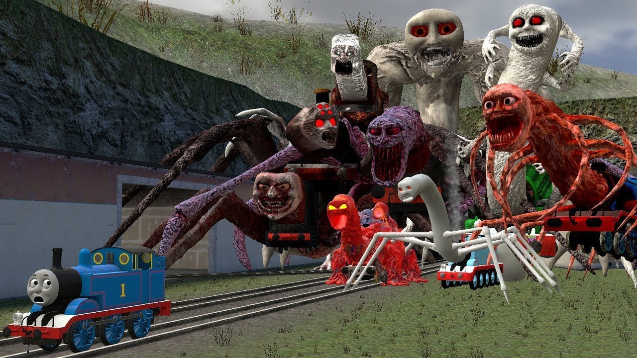 Building a Thomas Train Chased By New Cursed Thomas and Friends Family Monsters In Garry's Mod!!?!!?