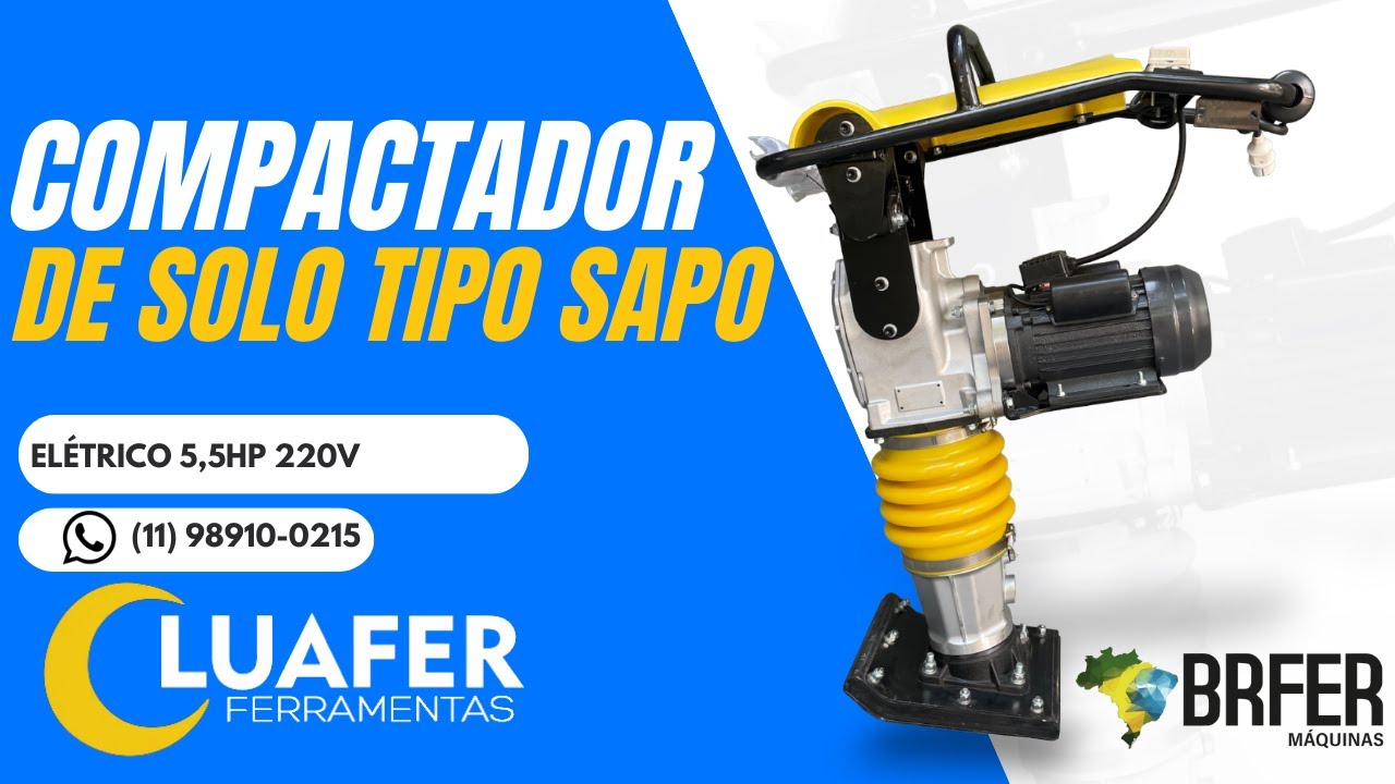 Compactador de Solo Tipo Sapo El&eacute;trico 5,5hp 220V
