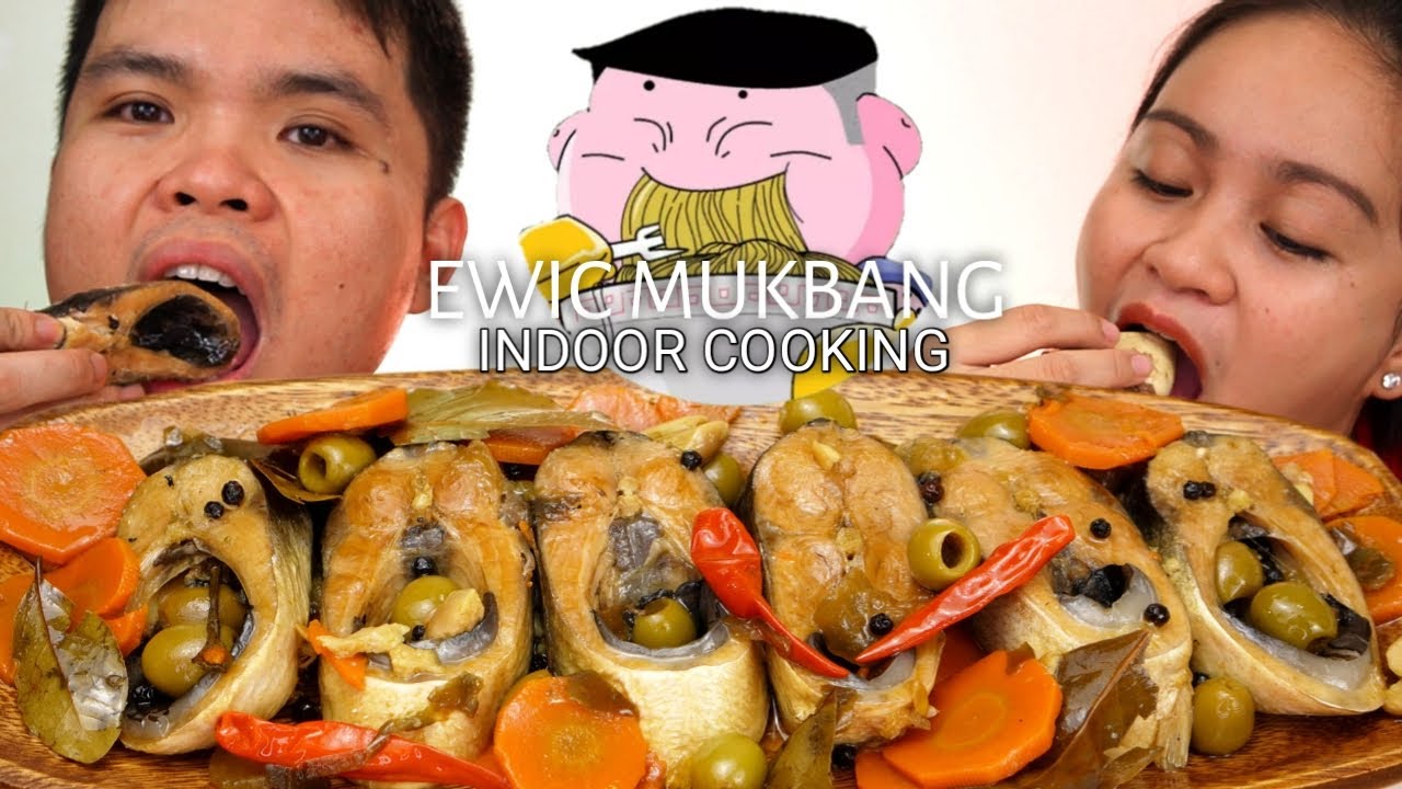 INDOOR COOKING | SPANISH STYLE BANGUS | Filipino Food Mukbang | Mukbang Philippines | Ewic Mukbang