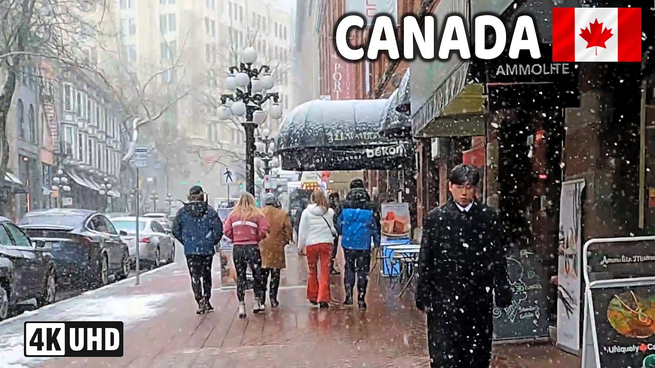 🇨🇦 【4K】❄️❄️❄️ HEAVY SNOWFALL in Canada. Vancouver BC. Go Pro Hero 10.